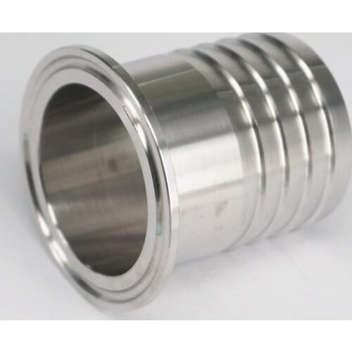 51mm Tube Barbed- Tri Clamp 2" Ferrule O/D 64mm 304 Stainless Steel Sanitary Ferrule Clamp Pipe Connector Fitting