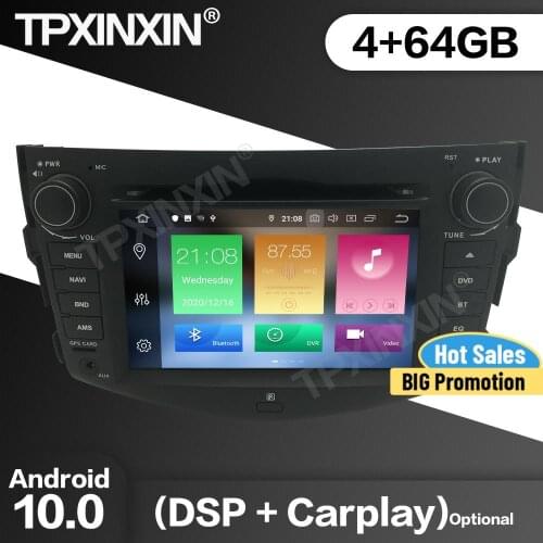 64G Car Radio 2 Din Stereo Receiver Android10 For Toyota RAV4 2006 2007 2008 2009 2010 2011 2012 GPS Multimedia Player Head Unit
