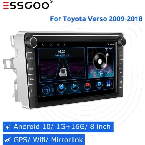 ESSGOO Car Radio 2 din Android 9.1 2GB+32GB Multimedia Player For Toyota Verso 2009-2018 9'' Autoradio Bluetooth GPS Navigation
