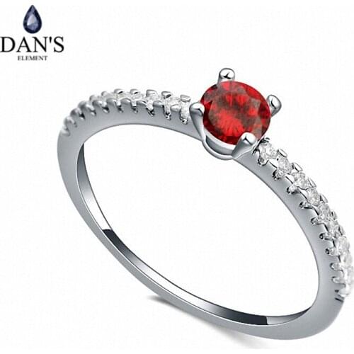 DANS Real Austrian Crystals Brand AAA Zirconia Micro Inlays Fashion Ring for women New Geometric 108630red