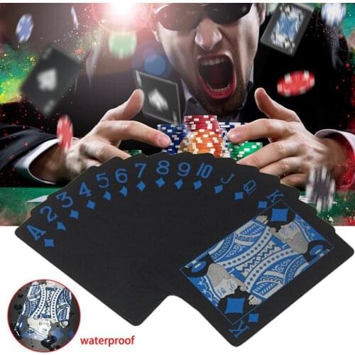 Hot Sale Waterproof Black Playing Cards Plastic Poker Collection Cards Deck Valuable Creative Cool Bridge Card Game Texas Holdem