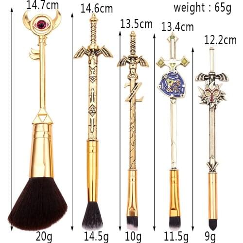 Game The Legend Of Z Tool Power Eye Shadow Highlight Brushes Mask Breath Wild Pincel Makeup Brushes Cosplay 5pcs/Set Gift