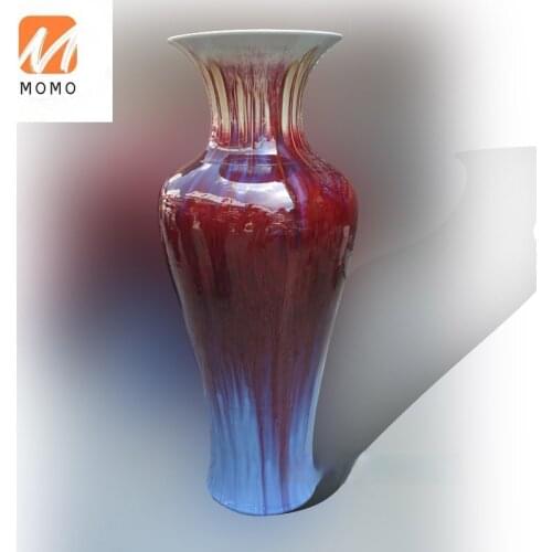Red Kiln Baked Crackled Glaze Color Porcelain Decorative Lang Red Porcelain Vase Fambe Vase