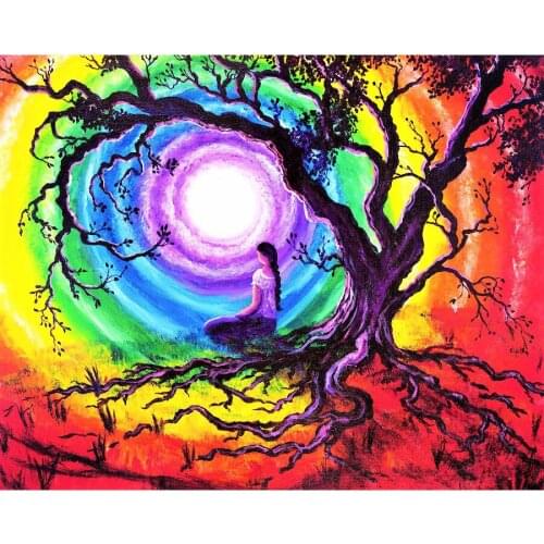 LaoJieYuan Diy 5D Tree Full Diamond Painting Cross Stitch Kits Art Europe High Quality Girl 3D Paint By Diamonds New Year Gift