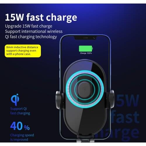 Magnetic Car Qi Wireless Charger Stand for iPhone Samsung Huawei Xiaomi Car Air Vents Clip Holder 15W Wireless Charging Adapter