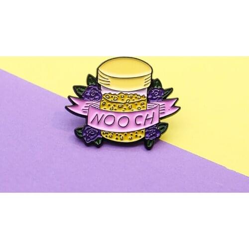 Cartoon yellow fruit Liquid medicine juice Purple flowers Pins Brooch NOOCH Enamel Brooch Pin Metal badge pin Jewelry Spille