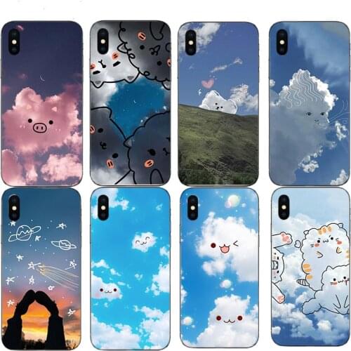 Cute lovely Funny clouds Soft Phone Case Shell For Iphone 12 Mini 11 Pro XS Max SE 2020 X 10 XR 6 7 8 6S Plus 5S Mobile Cover