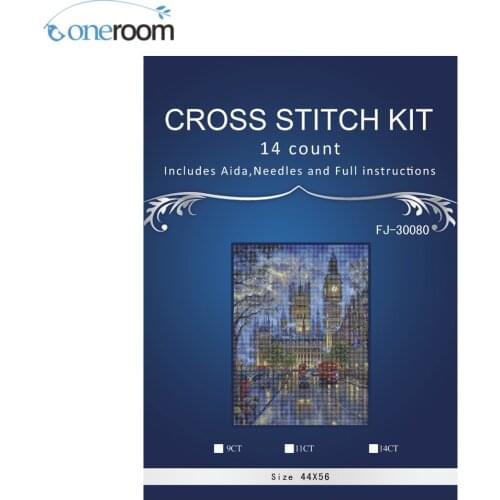 Eedlework Crafts Embroidery Cotton DIY French DMC Quality Counted Cross Stitch Kit Set Oil Painting London with Big Ben