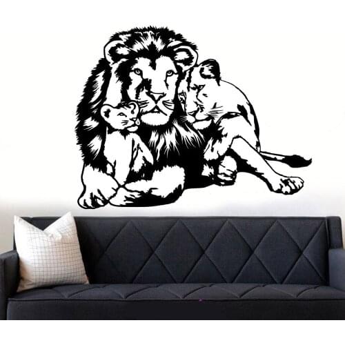 Animals Wall Decal Lions Realistic Wall Sticker Lions Pattern Vinyl Art Decor for Nursery Kids Room Decoration Accessories C004