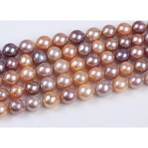 Natural 11-14mm Muti Color Round Edison Shape Baroque Freshwater Pearl for necklace and earrings making