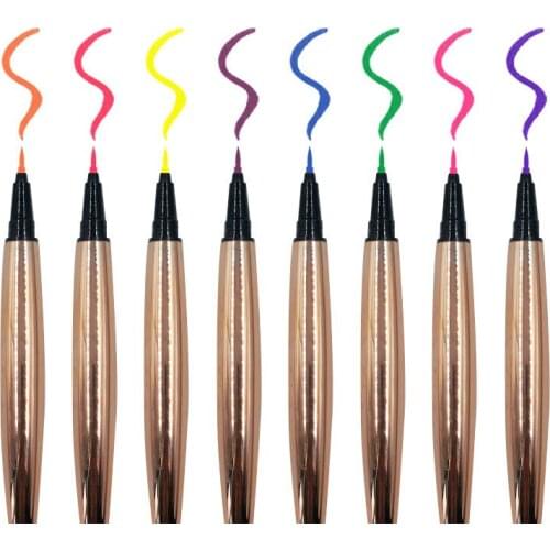 New Fluorescence Color Liquid Eyeliner Magic Self-Adhesive Eyeliner Glue-Free Sticky False Eyelashes