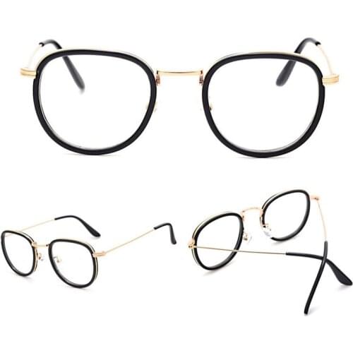 New Anti-Radiation Goggles Plain Glass Spectacles Fashion Women Metal+Plastic Full Frame Glasses Colorful Optical oculos de grau