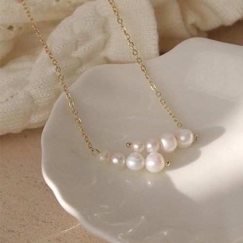 South Korea Female Summer New Natural Pearl Collar Bone Chain Senior Trendy Contracted ValentineS Day Gifts Pendant Necklace