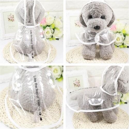 Dog Raincoat Fashion Pet Clothes Rain Coat Waterproof Pets Raincoats Small Dogs Clothing XS-2XL Transparent Cat Raincoat Plastic