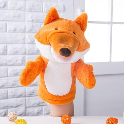 Plush Hand Puppet Soft Animals Puppet Fox Hand Puppet For Kids Adult Pretend Playing Dolls, 28CM