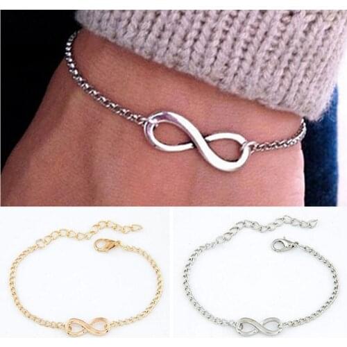 Popular Plating Gold Metal Cross Infinite Bracelet & Bangle Charm chain bracelets Jewelry For Women high Quality SP-08