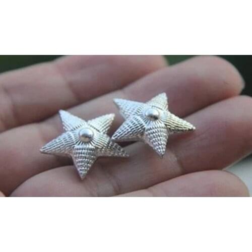 4 pcs (2 pairs) The Russia star rank for officer of army navy air force Epaulet silver plated badge