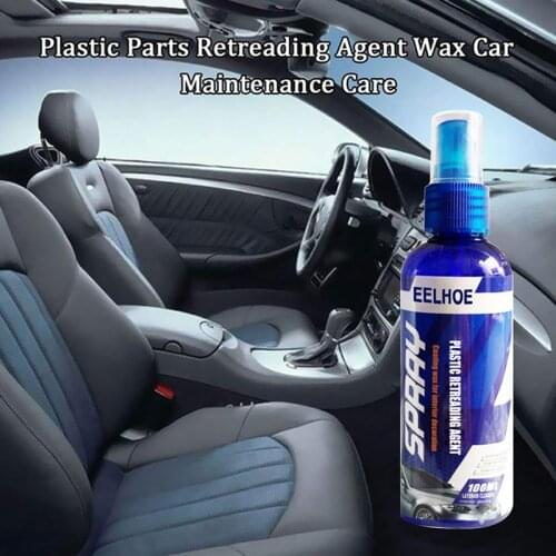 Car Interior Retreading Spray Rinse-free Plastic Parts Fast Polish Agent Spray for Car Seat Dash Board Auto Maintenance Supply