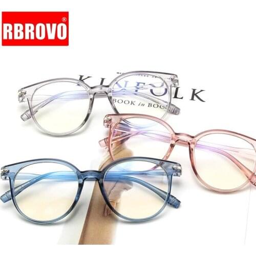 RBROVO 2021 New Luxury Glasses Frame Women Round Candies Glasses Women Eyeglasses for Women/Men Mirror Lentes De Lectura Mujer
