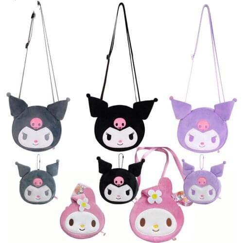 Kawali Kuromi My Melody Messenger Bag Soft Gevulde Knuffel Portemonnee Dier Handtas Pluche Girl Childrens Toys Birthday Gifts