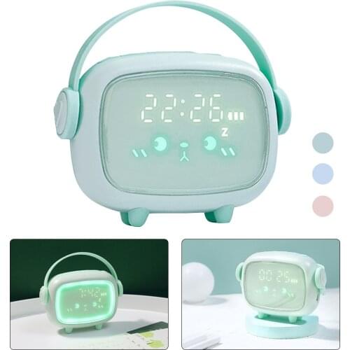 LED Smart Kids Alarm Clock Cute Night Light Alarm Clock Timing Countdown Alarm Clock For Home Decor Gift For Children