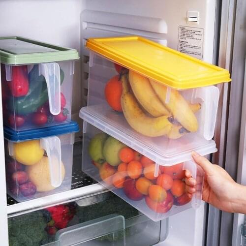 Thicken Refrigerator Storage Box Transparent Houeshold Food Storage Container Grain Dispenser Rice Bucket Kitchen Organizer