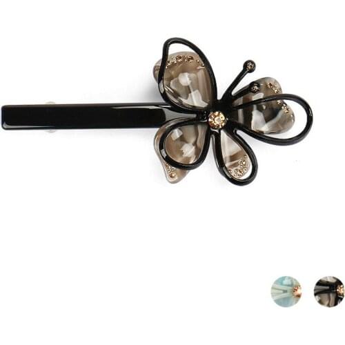 Beauty Hair Barrette Clip Pin for Women Girl Cellulose Acetate Hair Ornament - Butterfly Hair Accessory Jewelry for Tiara Wear