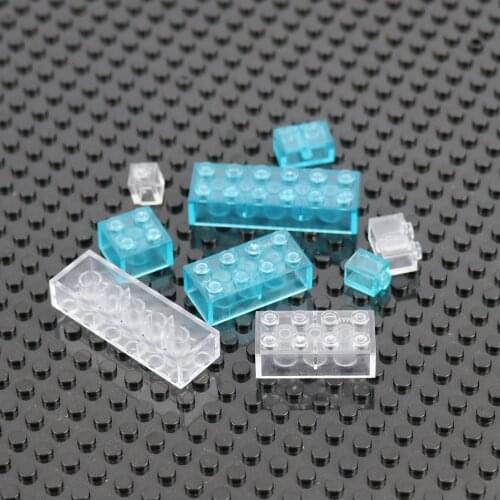 100gram/pack Transparent Clear Blocks MOC Model Building Bricks Compatible MOC Build Parts 44237 Kids Educational Learning Toys