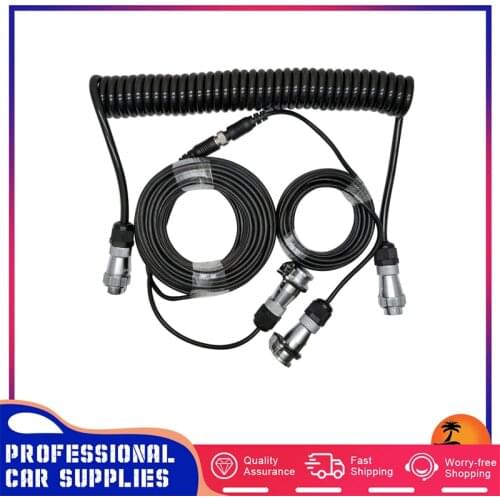 15m Reverse camera Trailer Cable Coil and 4PIN Connectors for Truck Trailer Caravan