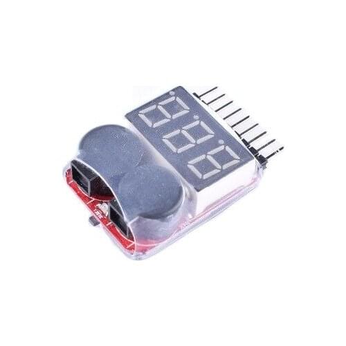 2 pcs RC Lipo Battery Low Voltage Tester 1S-8S Buzzer Alarm Checker LED Indicator for RC lipo NIMH battery