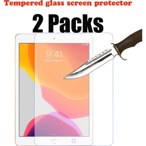 2 Packs tempered glass screen protector for iPad 10.2 2019 7th 2020 8th generation apple ipad protective screen film