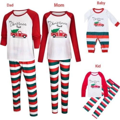 2020 Family Christmas Pajamas XMAS Letter Print Adult Women Kid Family Matching Clothes Long Sleeve Christmas Pajamas Family Set
