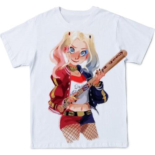 2021 Mens T-shirt Summer Comic Girl 3D Printing Pattern Casual O-neck Mens and Womens T-shirt Breathable Short-sleeved T-shir