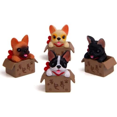 4 Styles Creative French Bulldog Model Figures Doll Bulldog Action Figures Animals Figurines Toys Home Decor Children Gift
