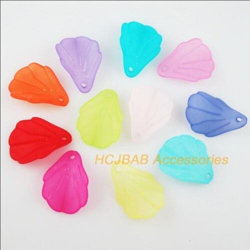 45 New Teardrop Leaves Acrylic Charms Plastic Mixed Pendants 18x26mm