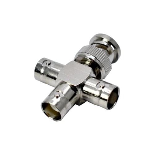 3 Way BNC Male Plug to 3 BNC Female T Type For CCTV Surveillance System Connector Adapter