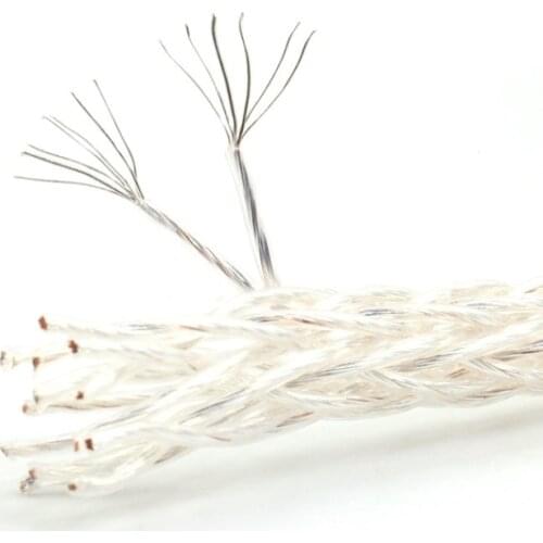 Audiophile 8AG Silver Plated OCC 16 Strands Audio DIY Bulk Cable for Hifi RCA/XLR/Speaker Cables