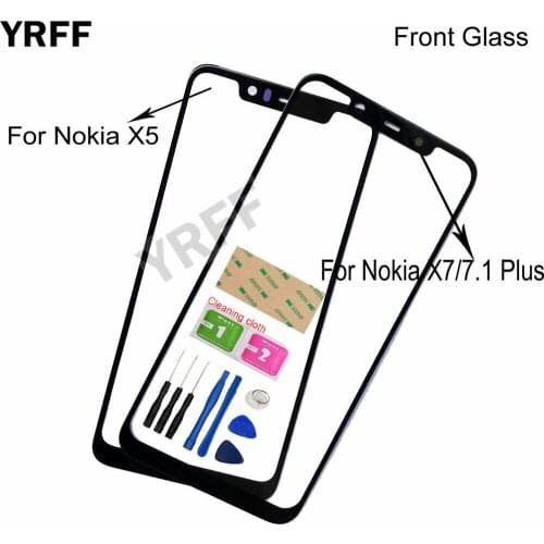 No Mobile Touch Screen) Outer Glass For Nokia X5 X7 2018 7.1 Plus Front Glass Panel Replacement