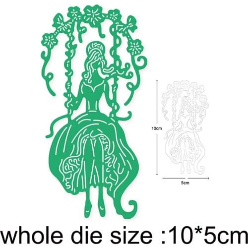 Carft dies Christmas Girl Swinging Metal Cutting Dies Stencils dies for DIY Scrapbooking dies Card Paper Decor Embossing die cut