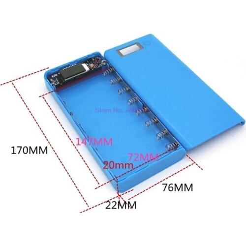 50pcs Multi-color 8*18650 Lithium-ion Battery Case Power Bank Shell Portable LCD Display External Box Without Battery