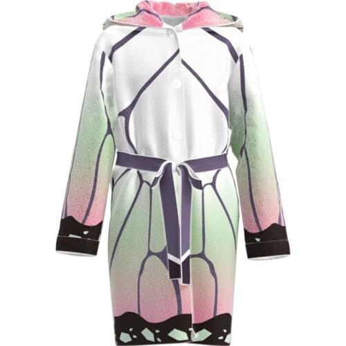 Demon Slayer Kimetsu no Yaiba Bathrobe Cosplay Kamado Tanjirou Nezuko Agatsuma Zenitsu Nightgown Night Robe Sleepwear Pajamas