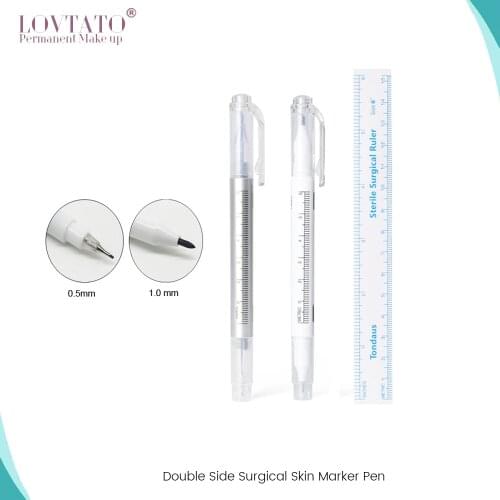 1PC Double side Surgical Skin Marker eyebrow pen measuring ruler Microblading Positioning Piercing Tool Tattoo accesories supply