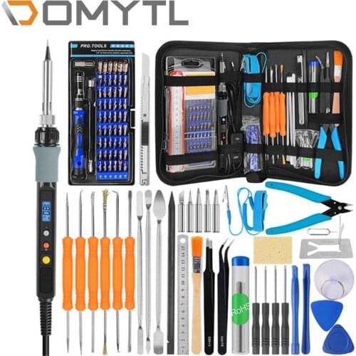 80W LCD Electric Soldering iron 93pcs Adjustable Temperature DIY screwdriver Household Repair Welding Manual Tool Kit Set