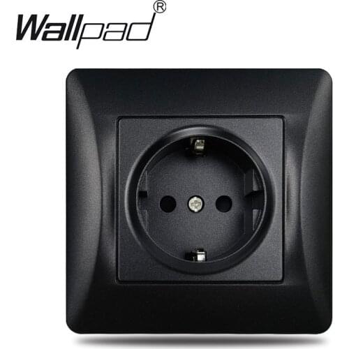 EU Socket Matte Plastic Panel Wallpad Black European Standard Power Outlet Wall Panel 220v Electrical Socket For EU Box