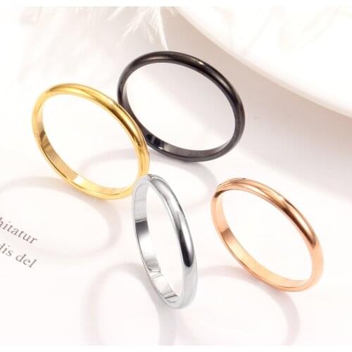 1pc Size 3/4/5/6/7/8/9/10 Fashion Charm Jewelry Small Rings men stainless steel Black Rings For Women