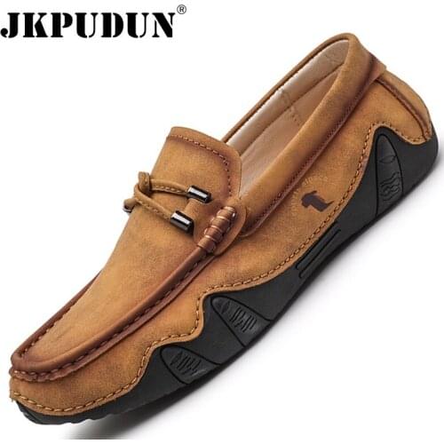 Leather Men Shoes Luxury Brand Formal Casual Mens Loafers Moccasins Soft Breathable Slip-on Male Flat Driving Shoes Boat Shoes