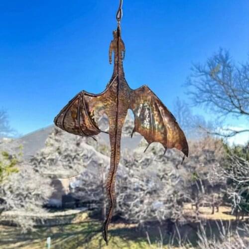 Dragon Wind Catcher Dragon Wind Spinner Bat Wind Catcher with Hanging Hook Garden Yard Decoration