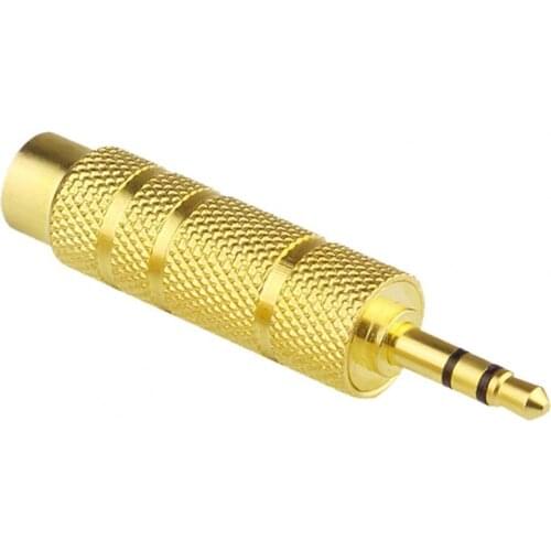 Audio Converter Multifunctional Fast Transmission Metal Mini Golden 3.5mm Male to 6.5mm Female Adapter for Electronical Devices