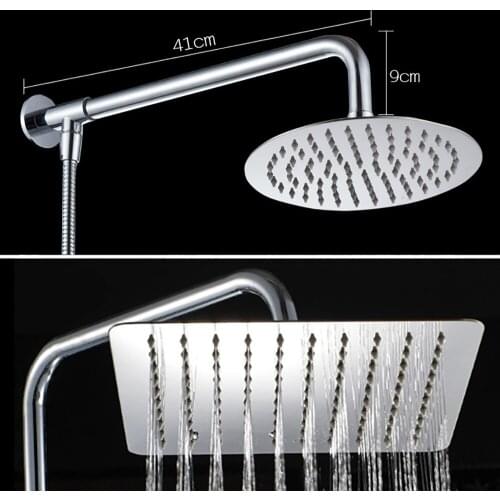 Multiple Sizes Options Retail Polished Chrome Finish Bathroom Square Rain Shower Head Ceiling Wall Top Sprayer