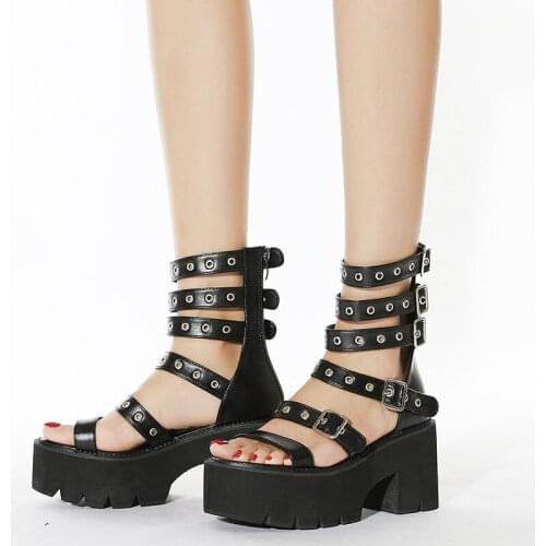 2021 Summer new height increase womens shoes Europe and America Rome thick-soled wedge sandals large size womens shoes